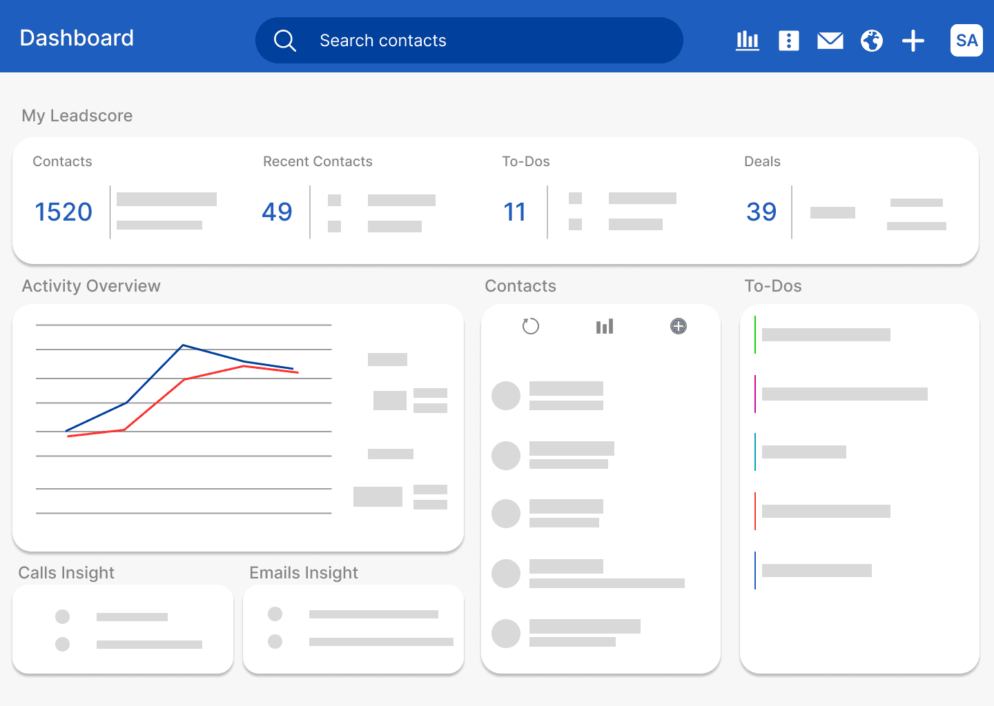 CRM dashboard preview with sales activity